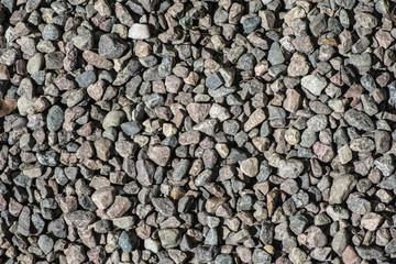 Top view of gravel stones