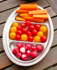 Cocktail fruits and vegetables ready to eat