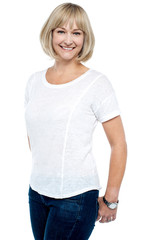 Fototapeta premium Woman in trendy outfit posing in style