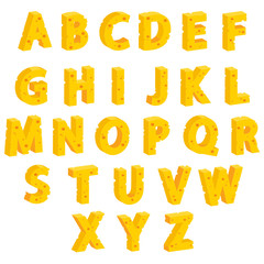 Cheese  decorative letters, vector illustration