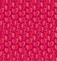 Seamless beautiful bright pattern with stylized hearts