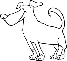 cute dog cartoon for coloring book
