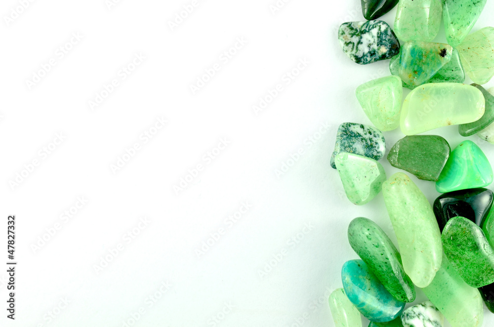 Poster green stones isolated