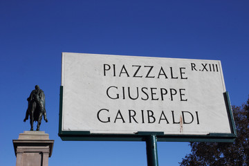 Garibaldi square on Janiculum hill