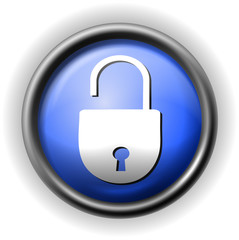 Glass open lock icon