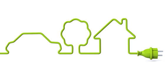 Green power plug - car-tree-house