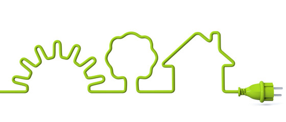 Green power plug - solar energy-tree-house