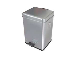 Closed trash can. 3D isolated