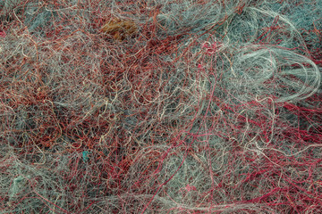 A mess of fishing nets and line