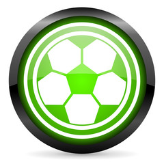 Fototapeta premium soccer green glossy icon on white background
