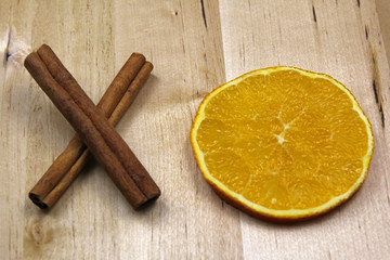 Circle and Cross- cinnamon and orange