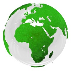  Globe of grass and water isolated