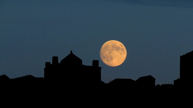 Azerbaijan Ateshgah of Baku moonrise