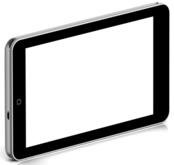  3D Black tablet pc on white
