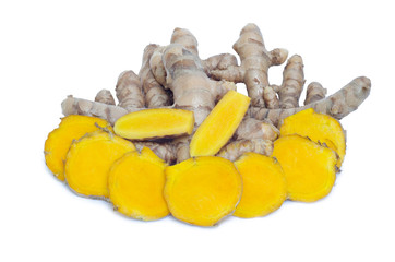 Turmeric isolated on white background