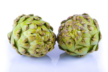 Obraz premium Artichokes on White Background