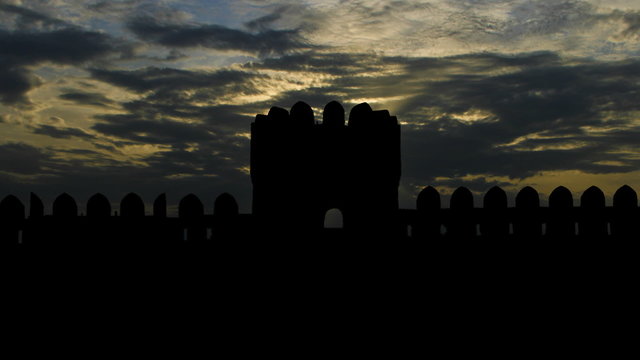 Azerbaijan Walled City of Baku sunset