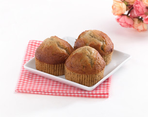 Eatable banana cup cake ready to serve for tea time