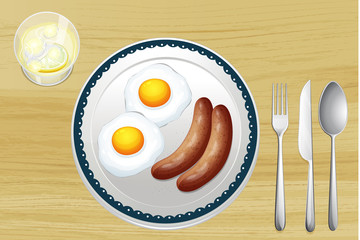 Sausages and eggs