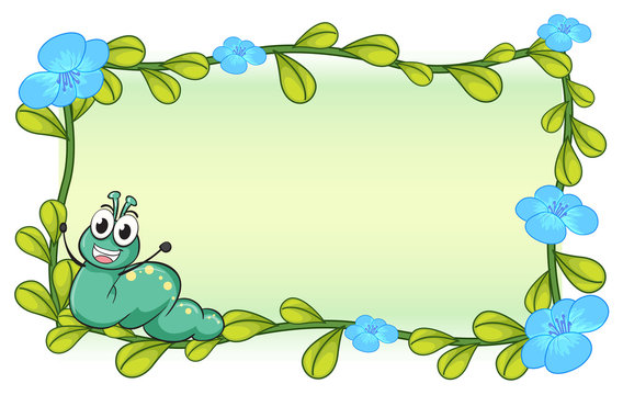 A caterpillar and flowers