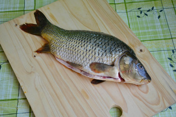 Fresh raw fish on the table