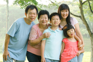 asian family outdoor enjoyment