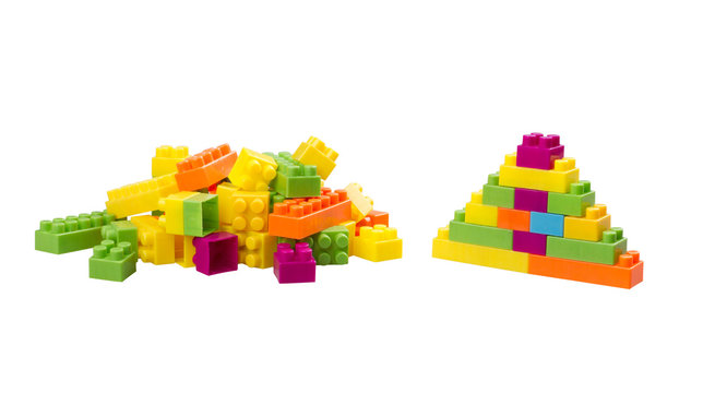 Colorful plastic toy blocks