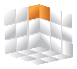 3d cube isolated on a white