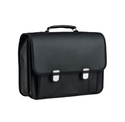 Black leather school bag for student