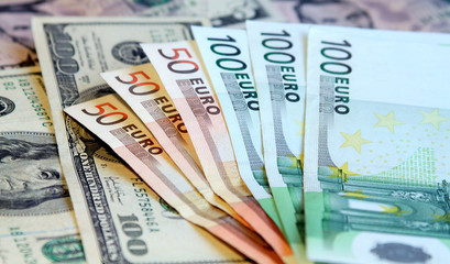 Two leading hard currencies - US Dollar and Euro