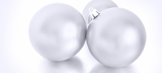 Silver Christmas baubles