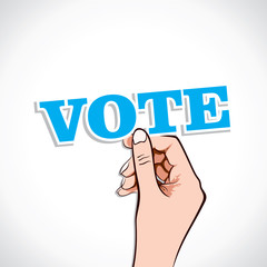 Vote Word in hand stock vector