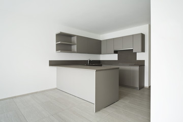 modern architecture, new empty apartment , kitchen