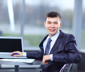 Businessman working with documents in the office