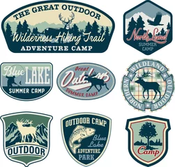 Foto op Plexiglas Outdoor camping badges © PrintingSociety