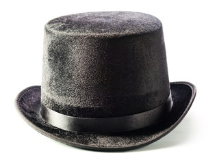 Black top hat isolated on white