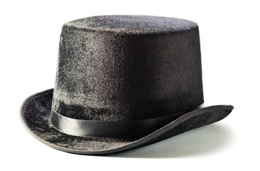 Black top hat isolated on white