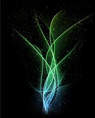 Naklejka premium Dark glow backgound with color waves.