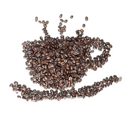 tasse de café en grains graines