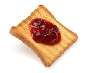 Toasted bread and Strawberry jam