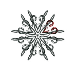 black and whiite snowflake from the snake