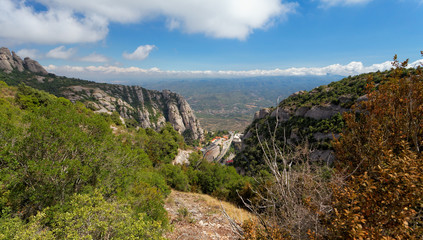 Fototapeta na wymiar Montserrat is a mountain near Barcelona, in Catalonia