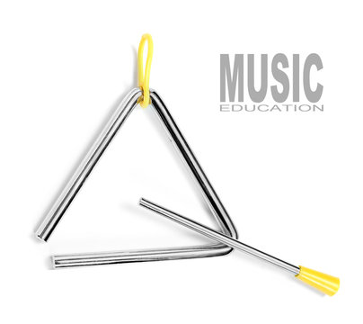 An musical triangle on a white background.