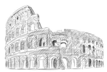 Vector World famous landmark collection :Coliseum, rome, Italy - obrazy, fototapety, plakaty