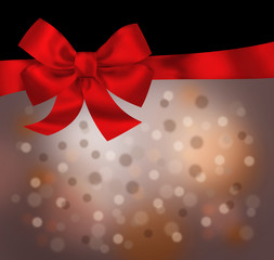 Holiday red black background with bow illustration