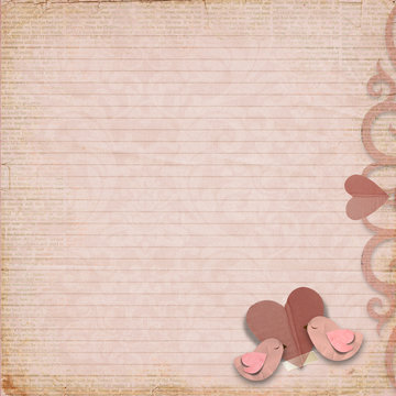 Happy Valentines Day. Vintage background with space for text or