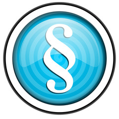 paragraph blue glossy icon isolated on white background