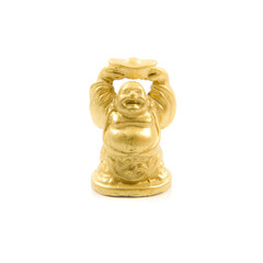 Fototapeta na wymiar Golden Buddha. Chiński Bóg odizolowane na białym