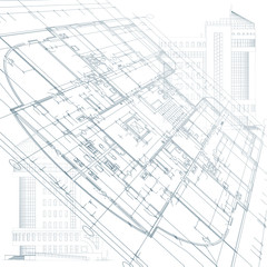 Architectural background. Part of architectural project