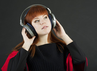 Girl with headphones